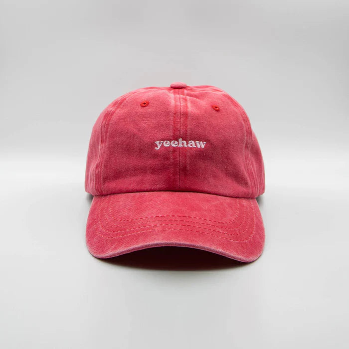 Lovefound Slogan Cap - YeeHaw Washed Red