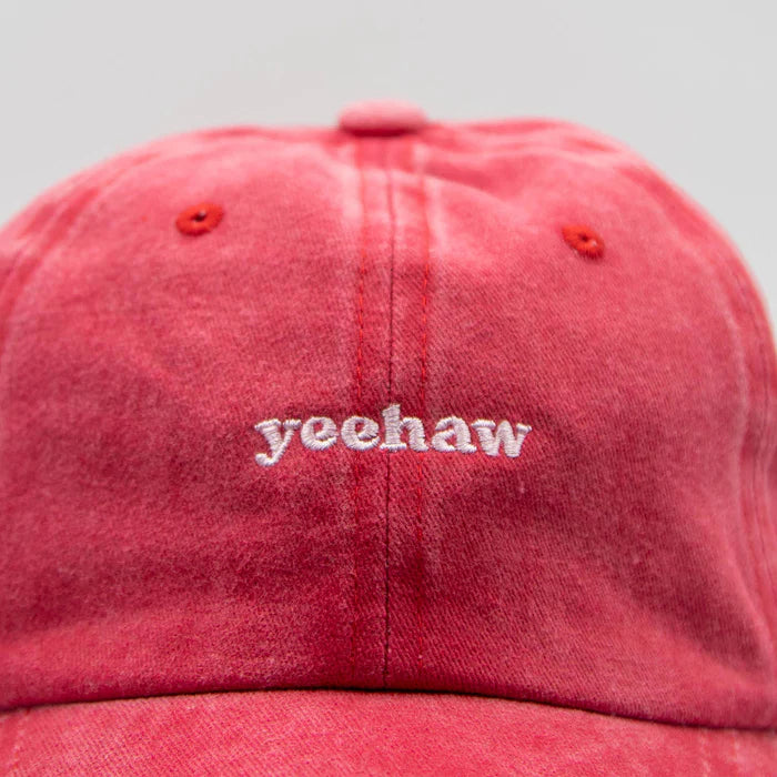 Lovefound Slogan Cap - YeeHaw Washed Red