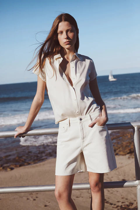 Assembly Label Mid Rise Vintage Denim Short - Ecru