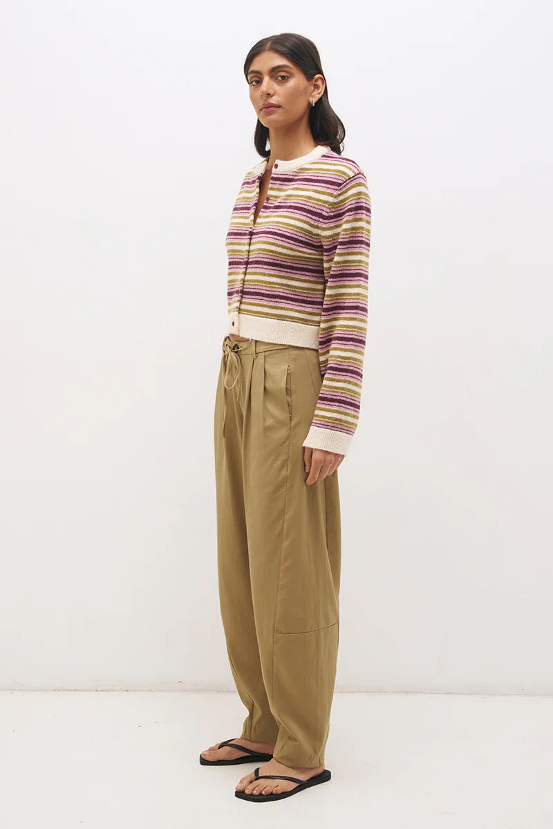 Mon Renn Orchid Stripe Cardigan
