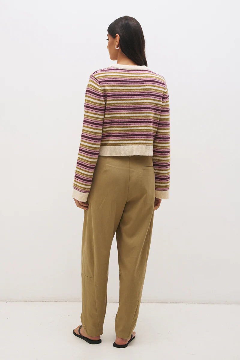 Mon Renn Orchid Stripe Cardigan