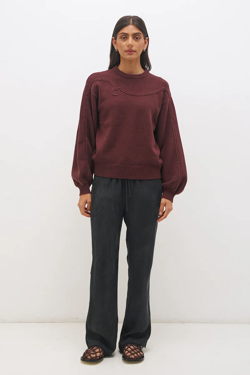 Mon Renn Rowie Knit Jumper - Deep Plum