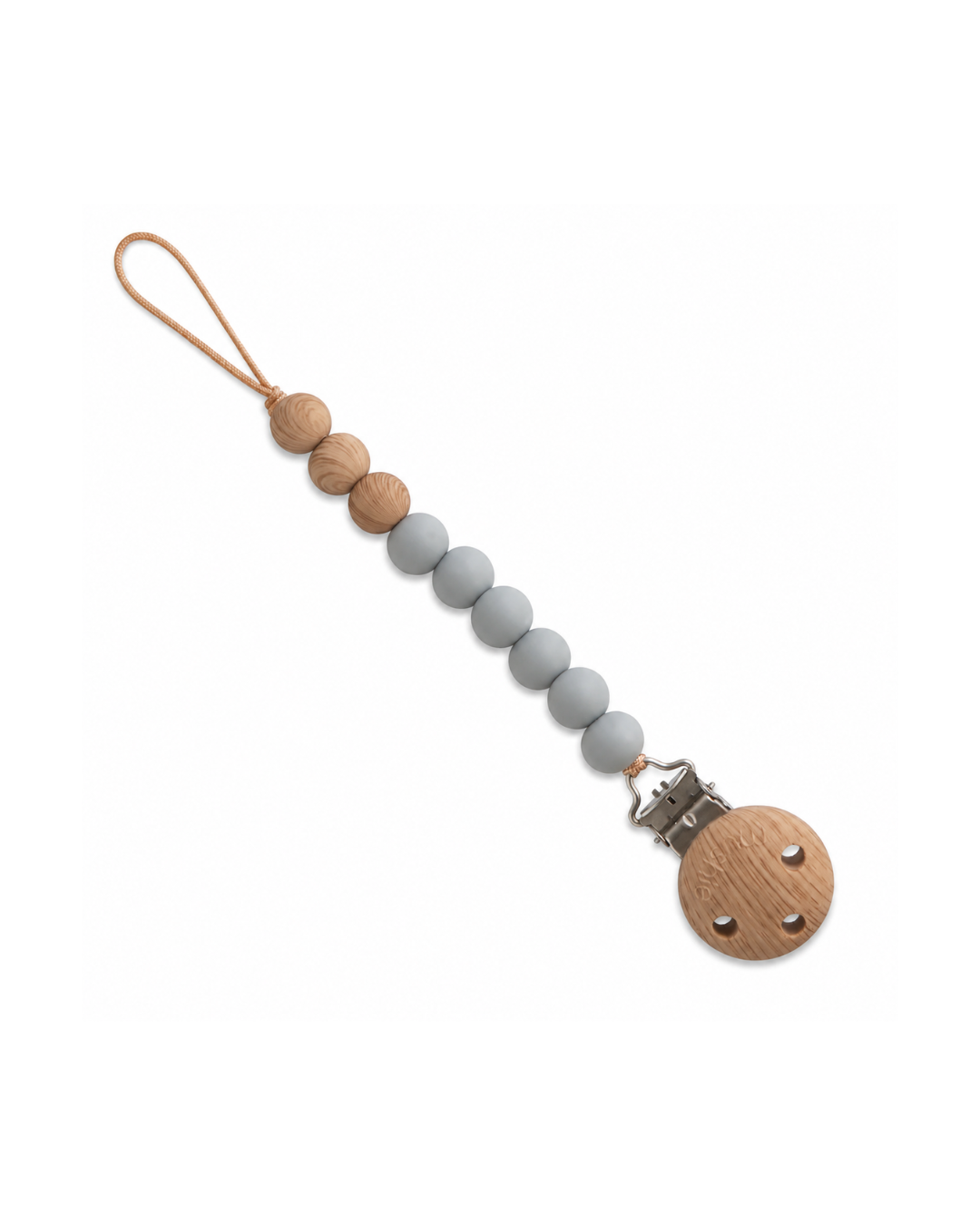 Mushie Eva Pacifier Clip - Stone