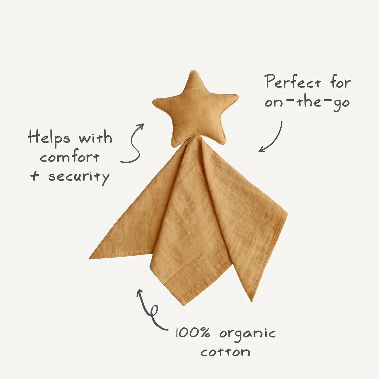 Mushie Lovey Star Blanket - Yellow