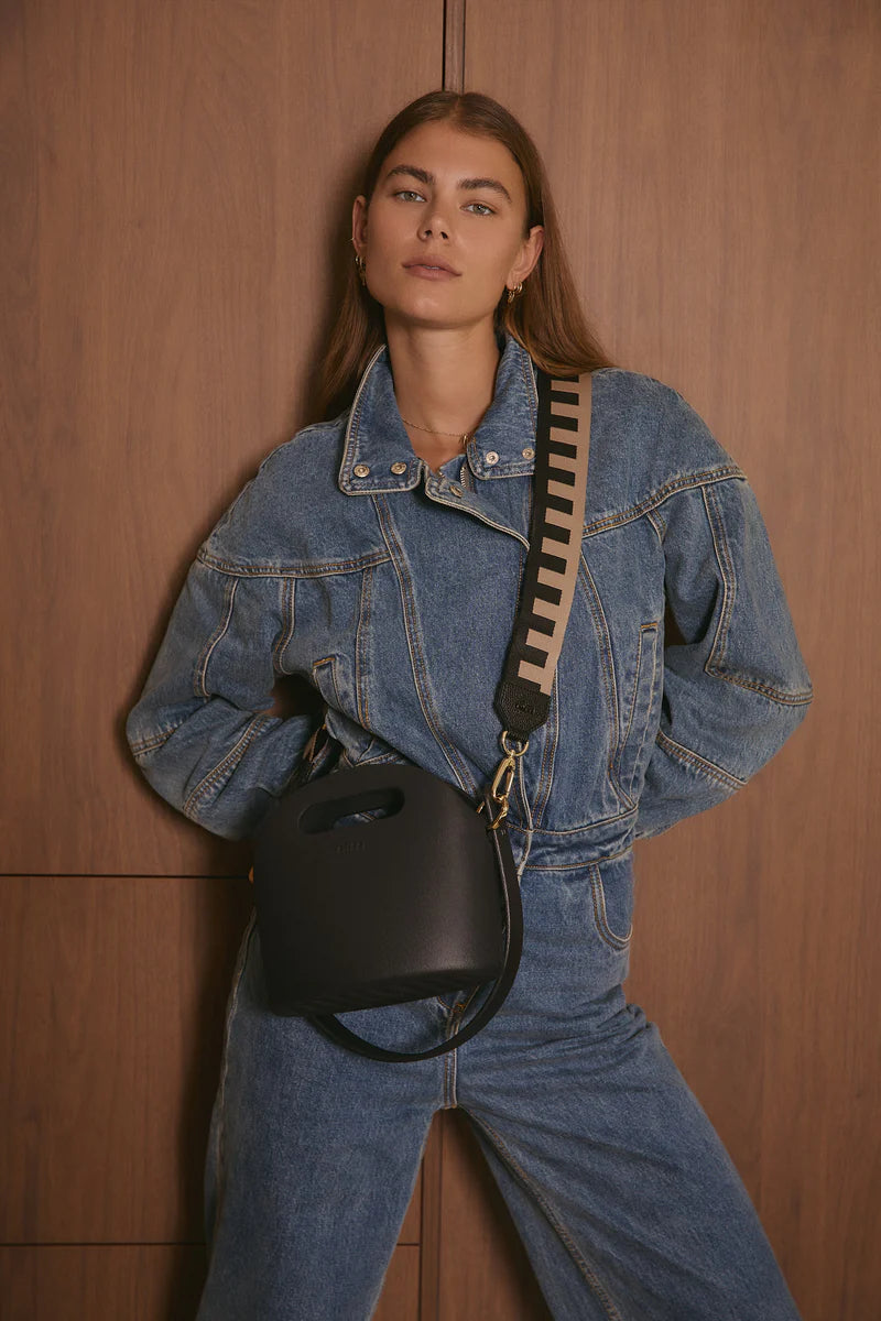 NIM Shoulder Strap - Black/Taupe Block