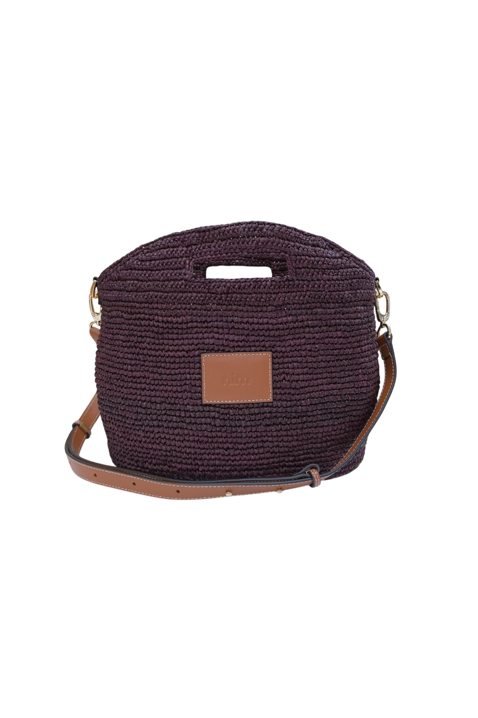 Nim Leather Trimmed Raffia BB - Cocoa