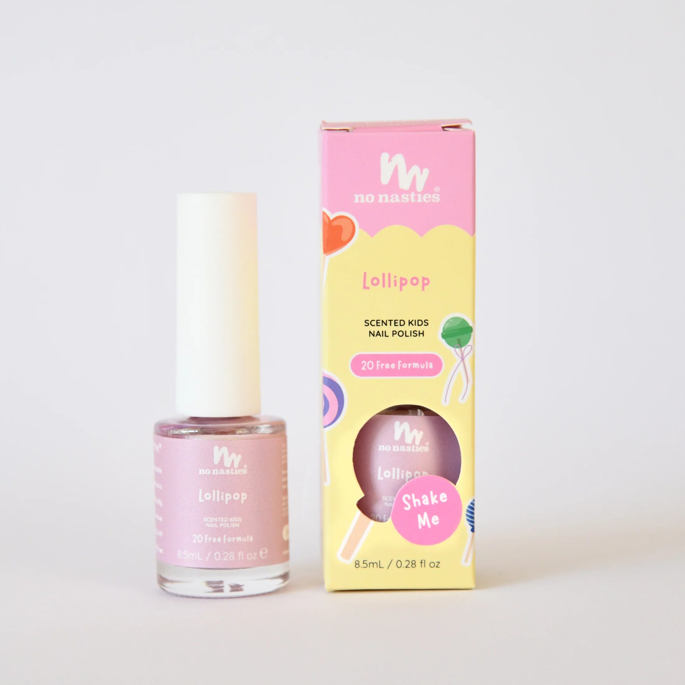 No Nasties Toxin Free Scented Kids Polish Lollipop - Candy Ice Pink