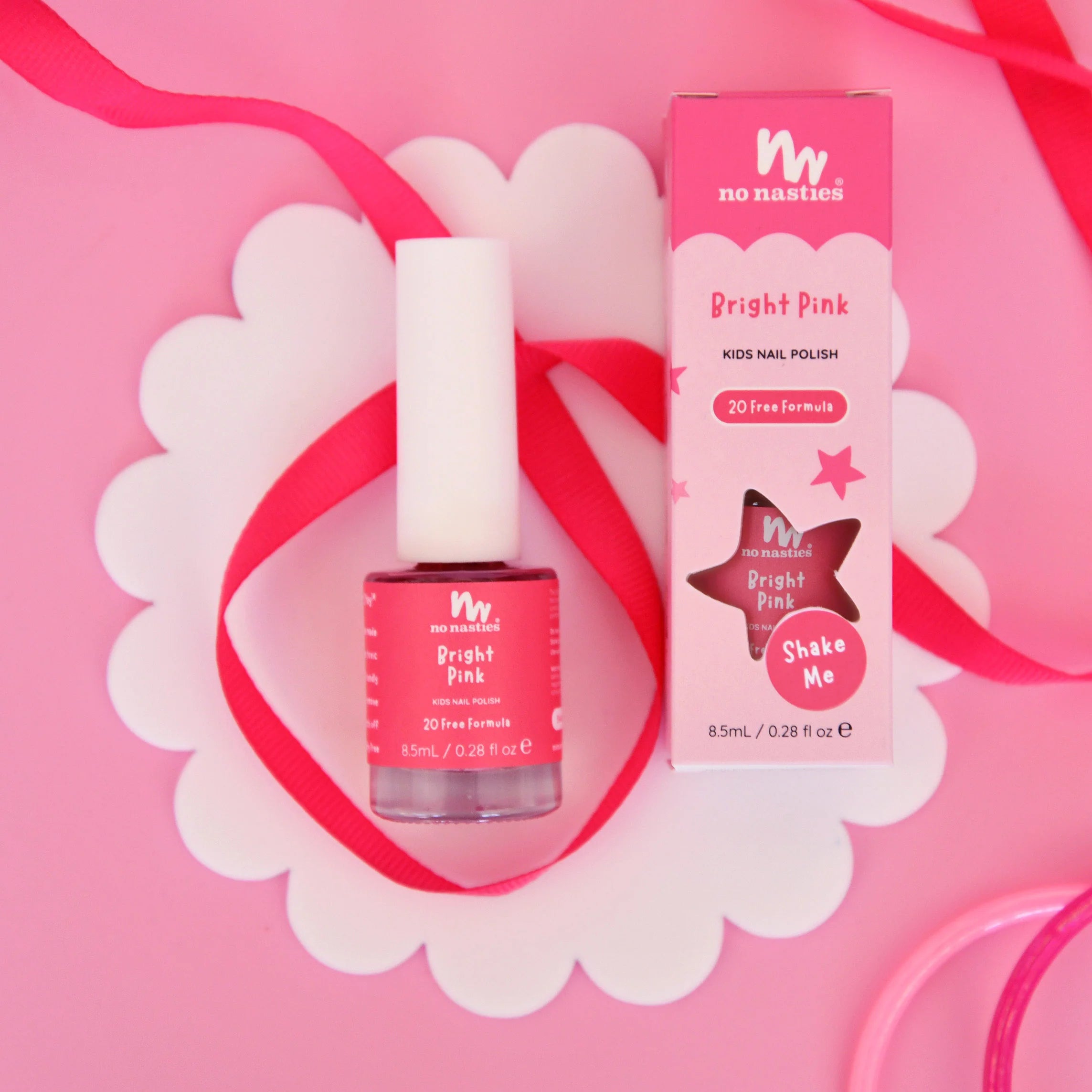 No Nasties Water-Based Nail Polish for Kids - Bright Pink