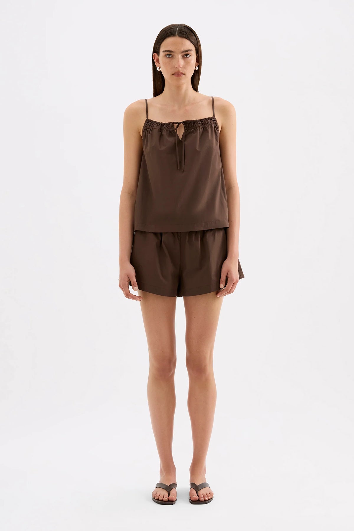 Nude Lucy Cerie Poplin Top - Chocolate