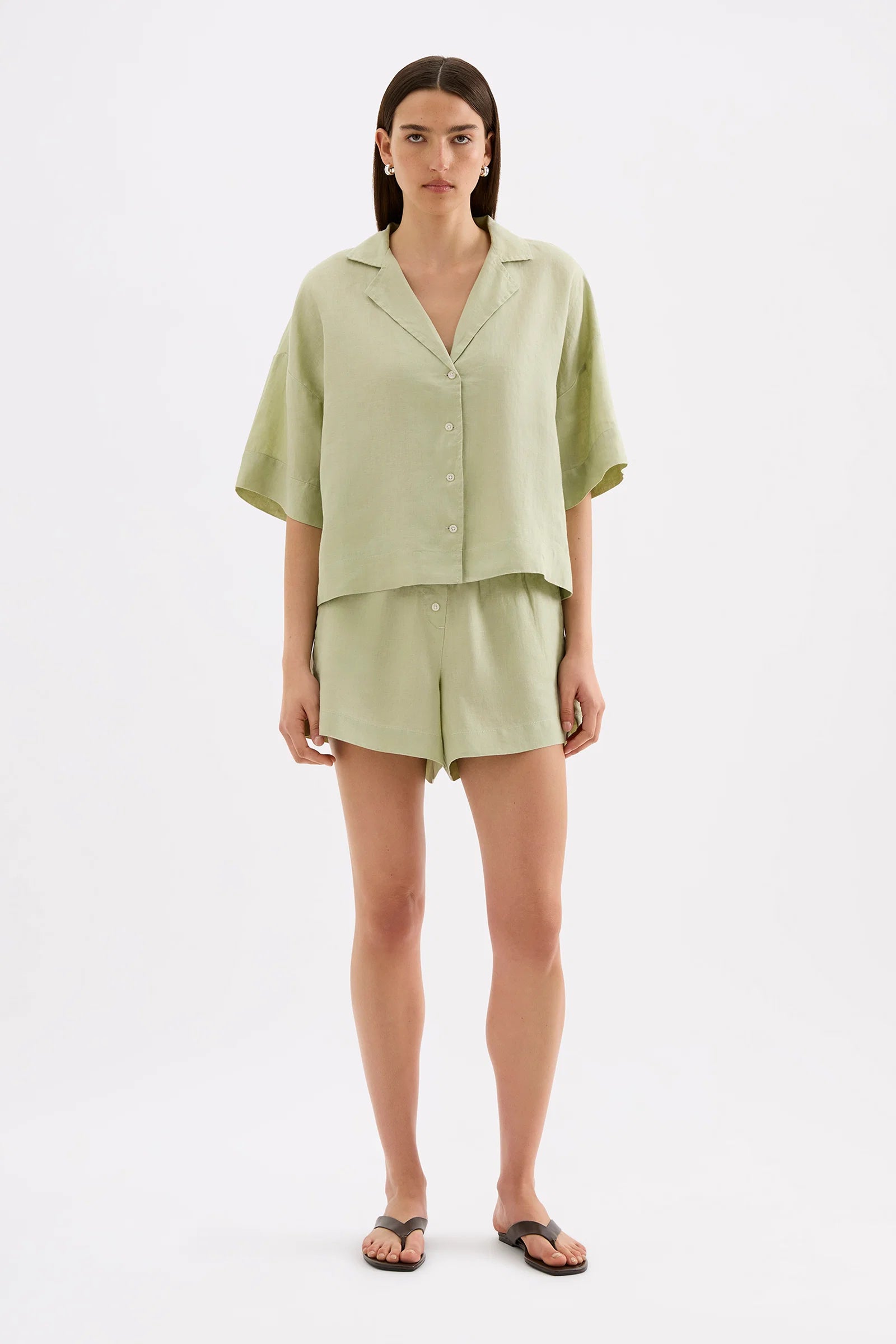 Nude Lucy Lounge Linen Short - Dew