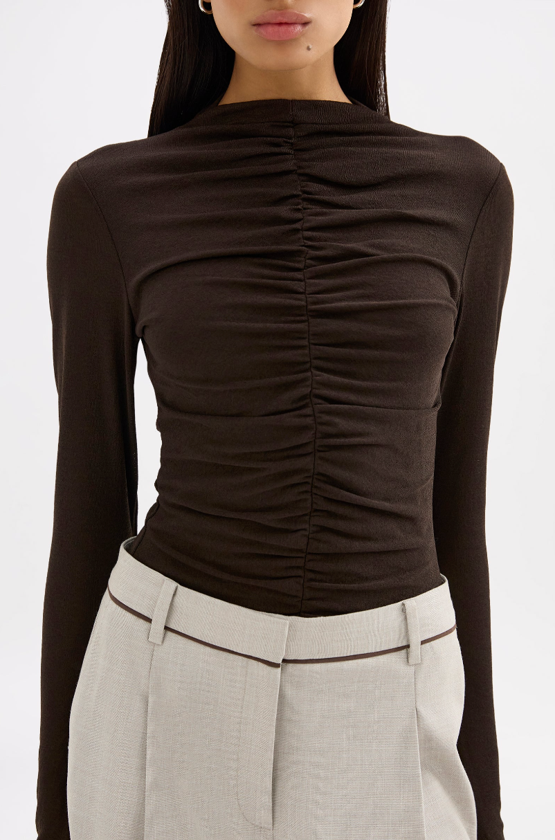 Nude Lucy Marti Mesh Top - Espresso
