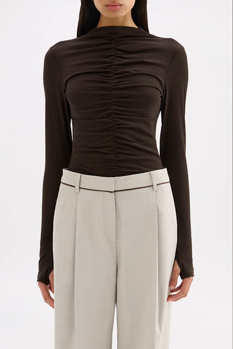 Nude Lucy Marti Mesh Top - Espresso