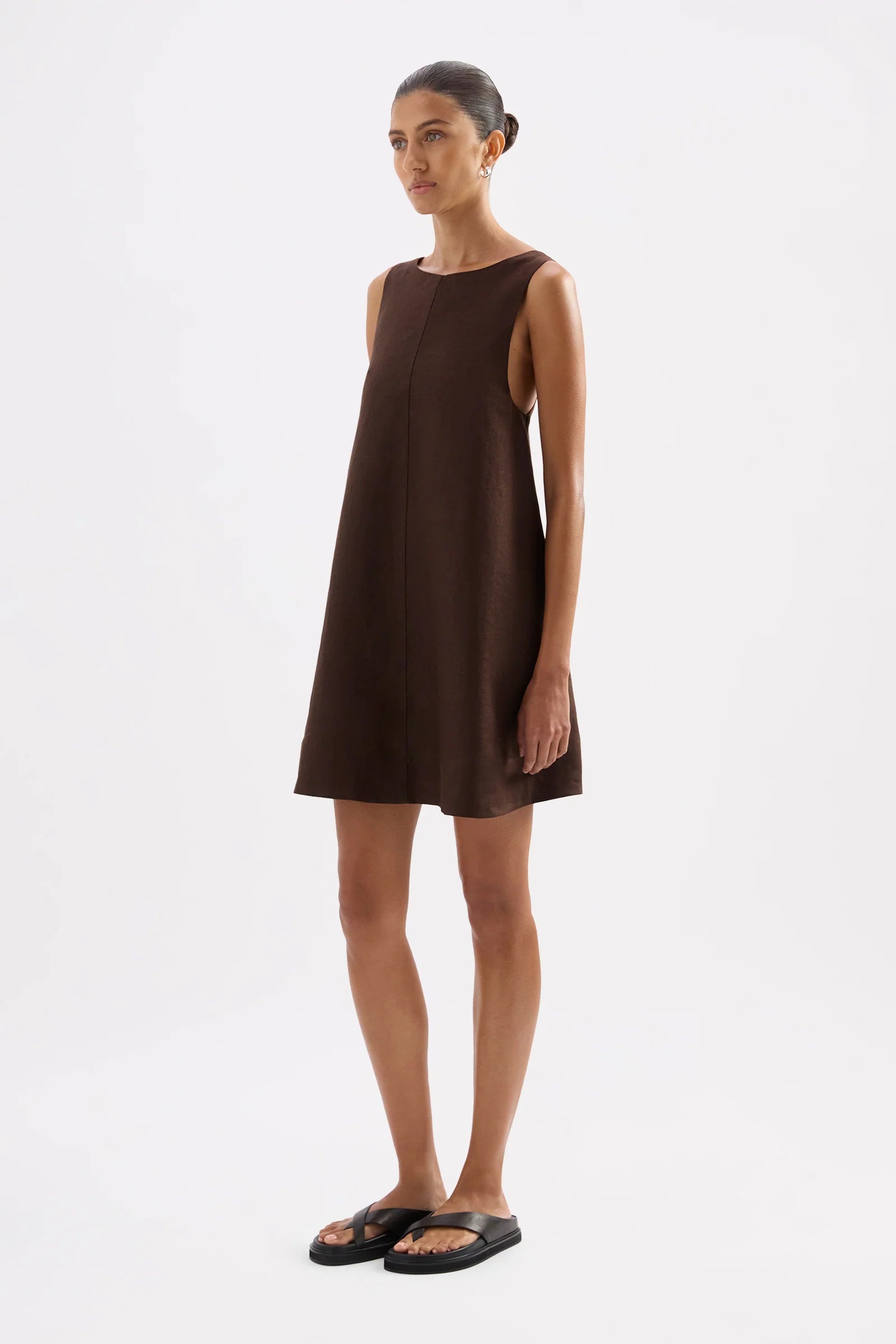 Nude Lucy Nemi Linen Dress - Chocolate