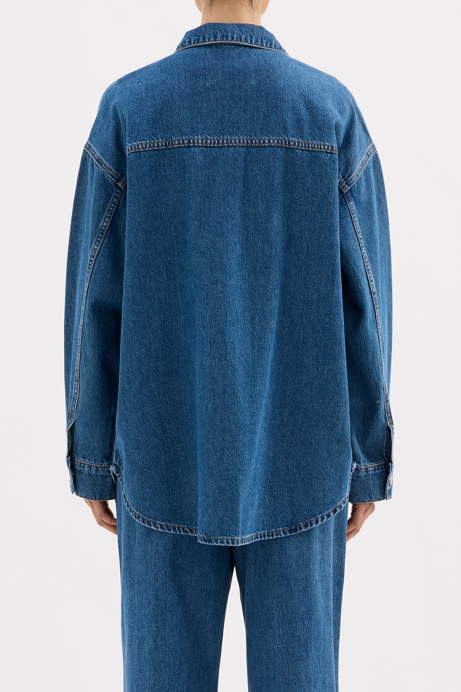 Nude Lucy Organic Denim Overshirt - Royal Blue