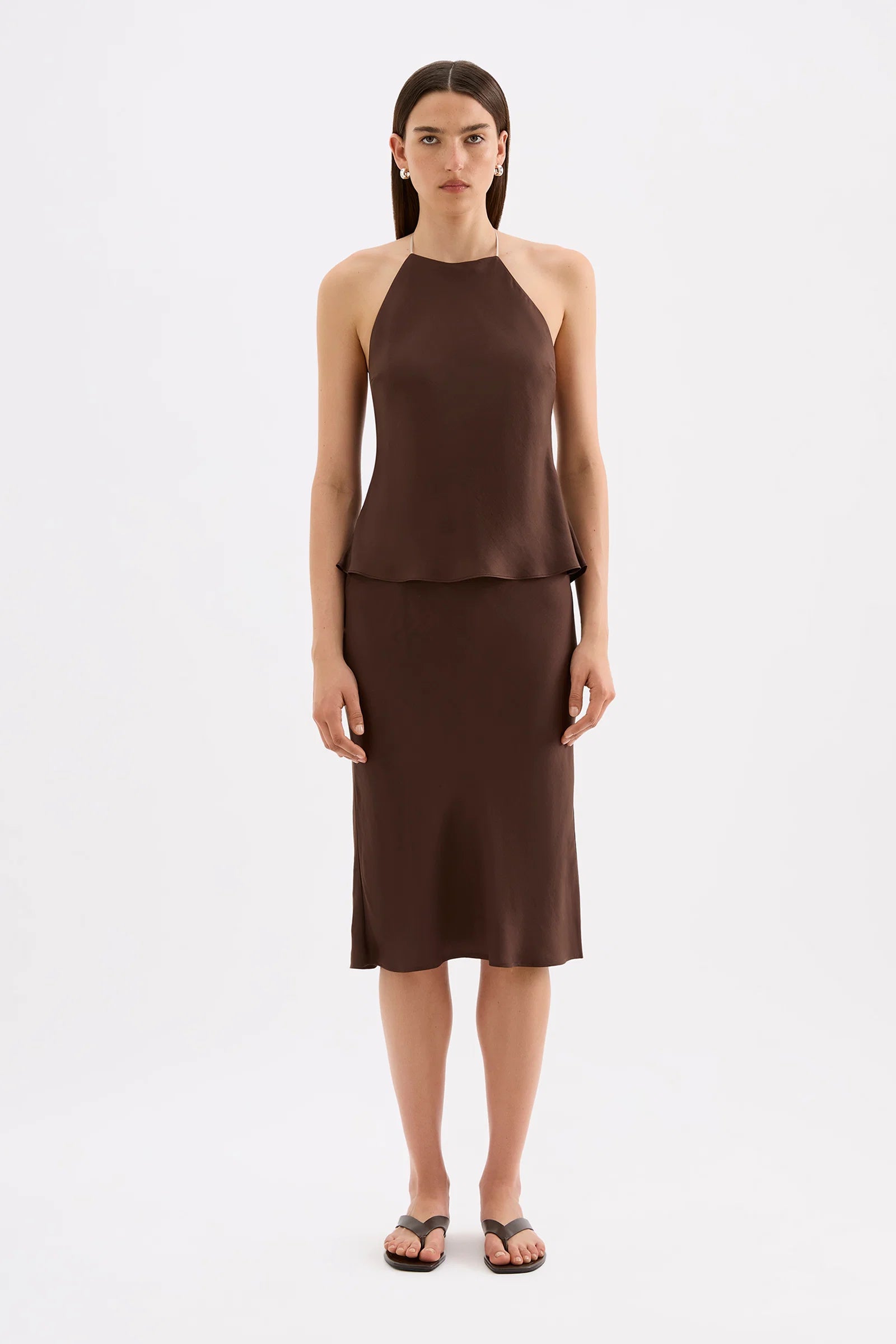 Nude Lucy Tilly Halter Top - Chocolate