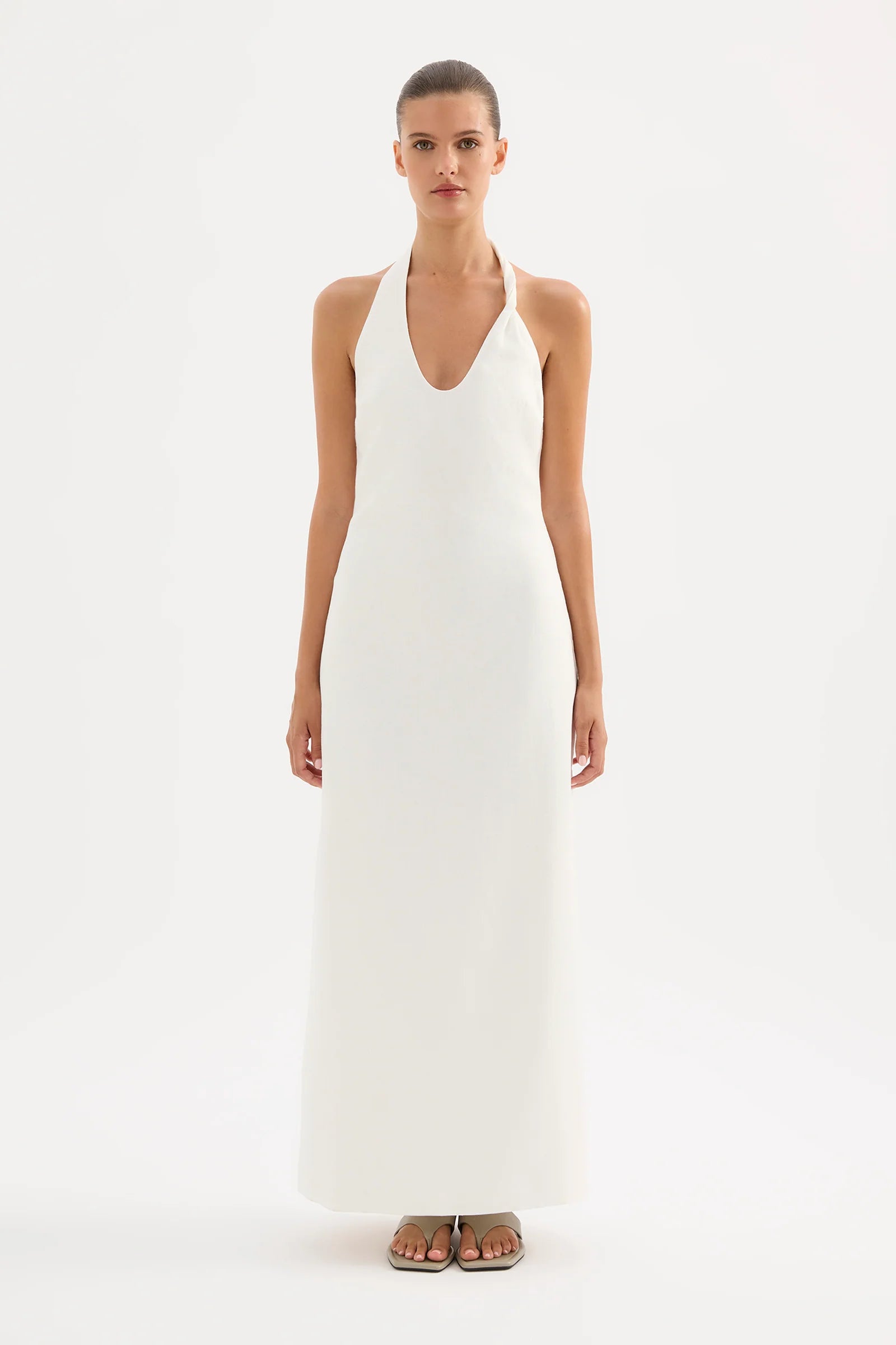 Nude Lucy Zayda Linen Midi Dress - White