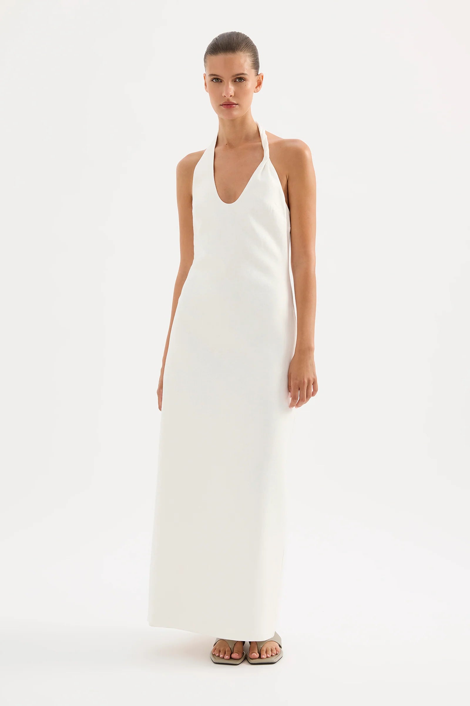 Nude Lucy Zayda Linen Midi Dress - White