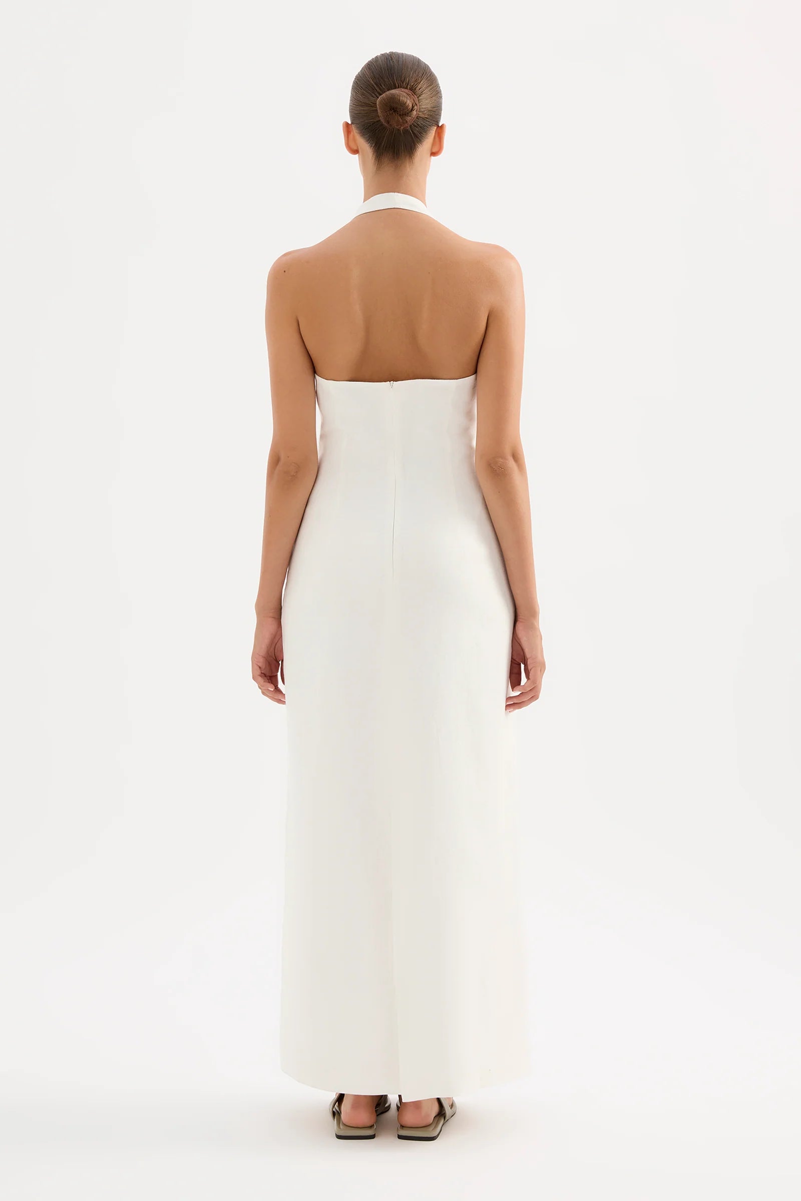 Nude Lucy Zayda Linen Midi Dress - White