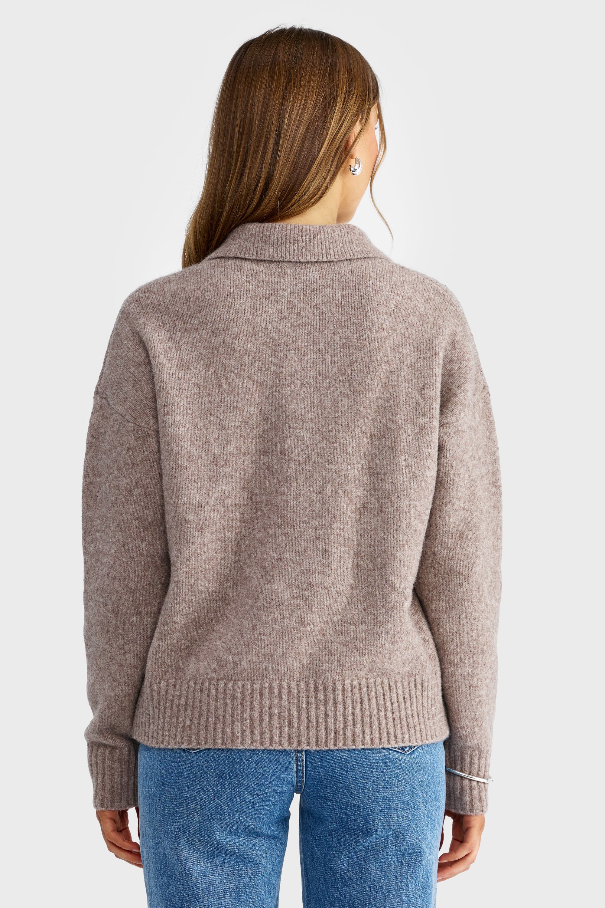 ORTC Ariel Knit Polo Sweater - Oat