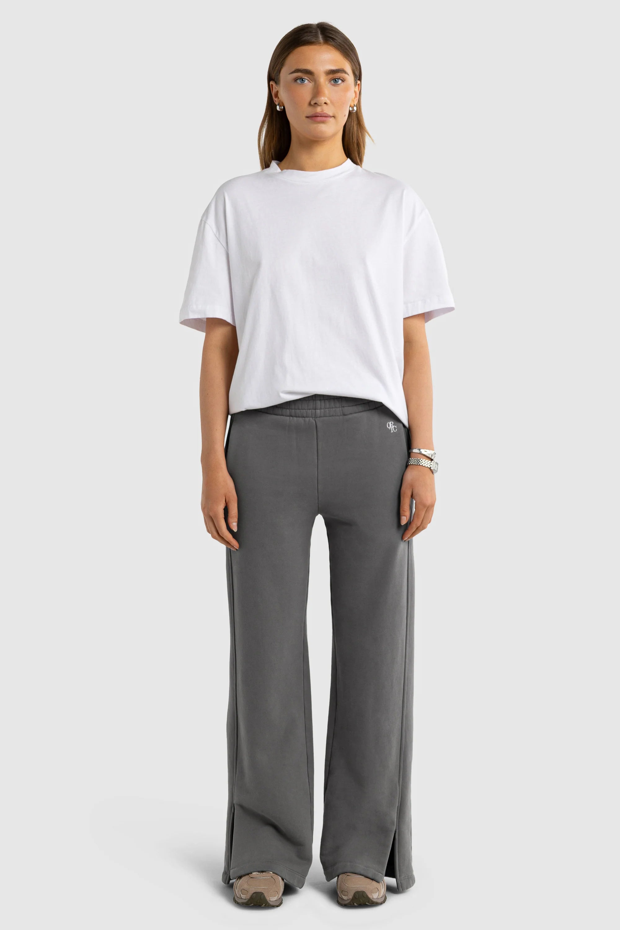 ORTC Ashley Zip Hem Track Pant - Washed Grey