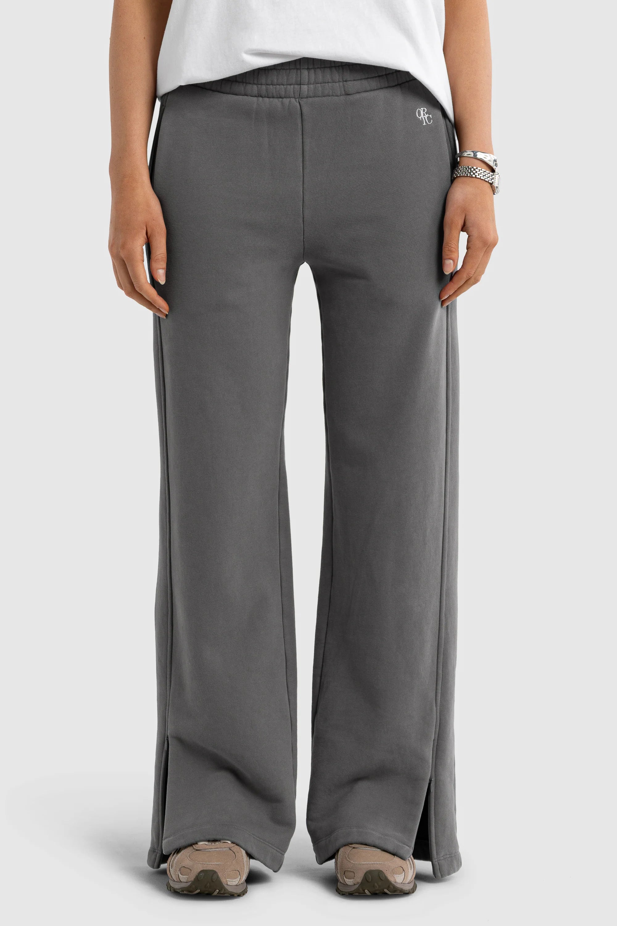 ORTC Ashley Zip Hem Track Pant - Washed Grey