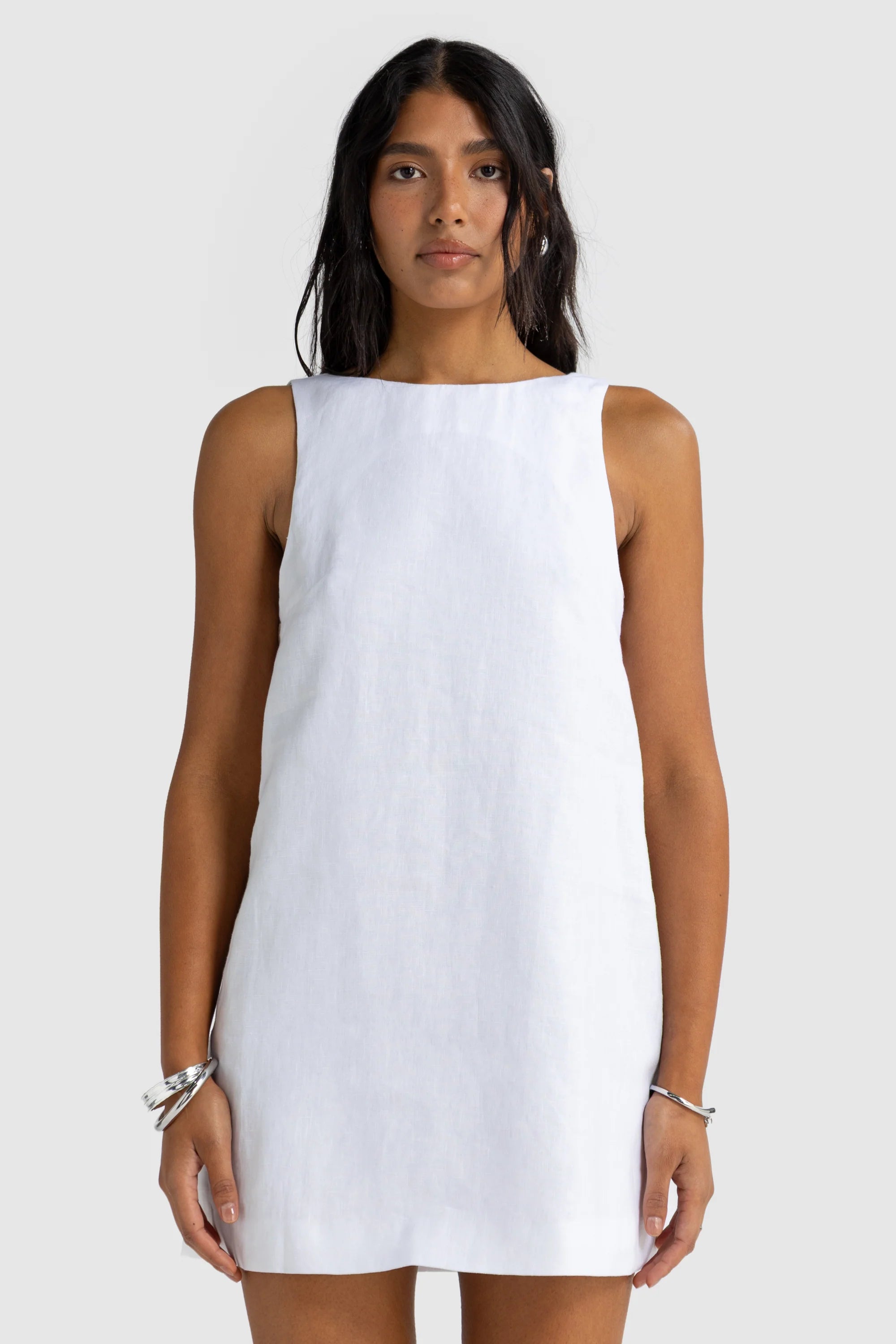 ORTC Jolie Button Side Mini Dress - White