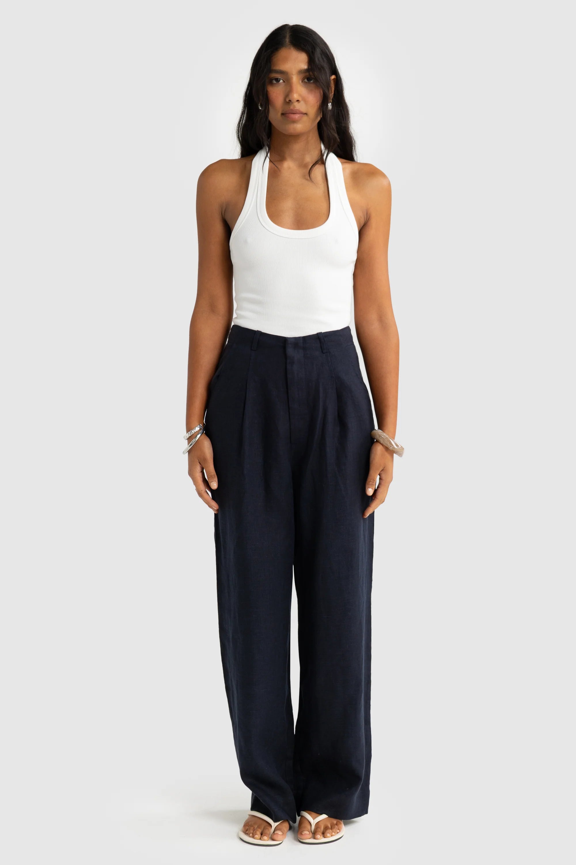 ORTC Savannah Linen Pants - French Navy