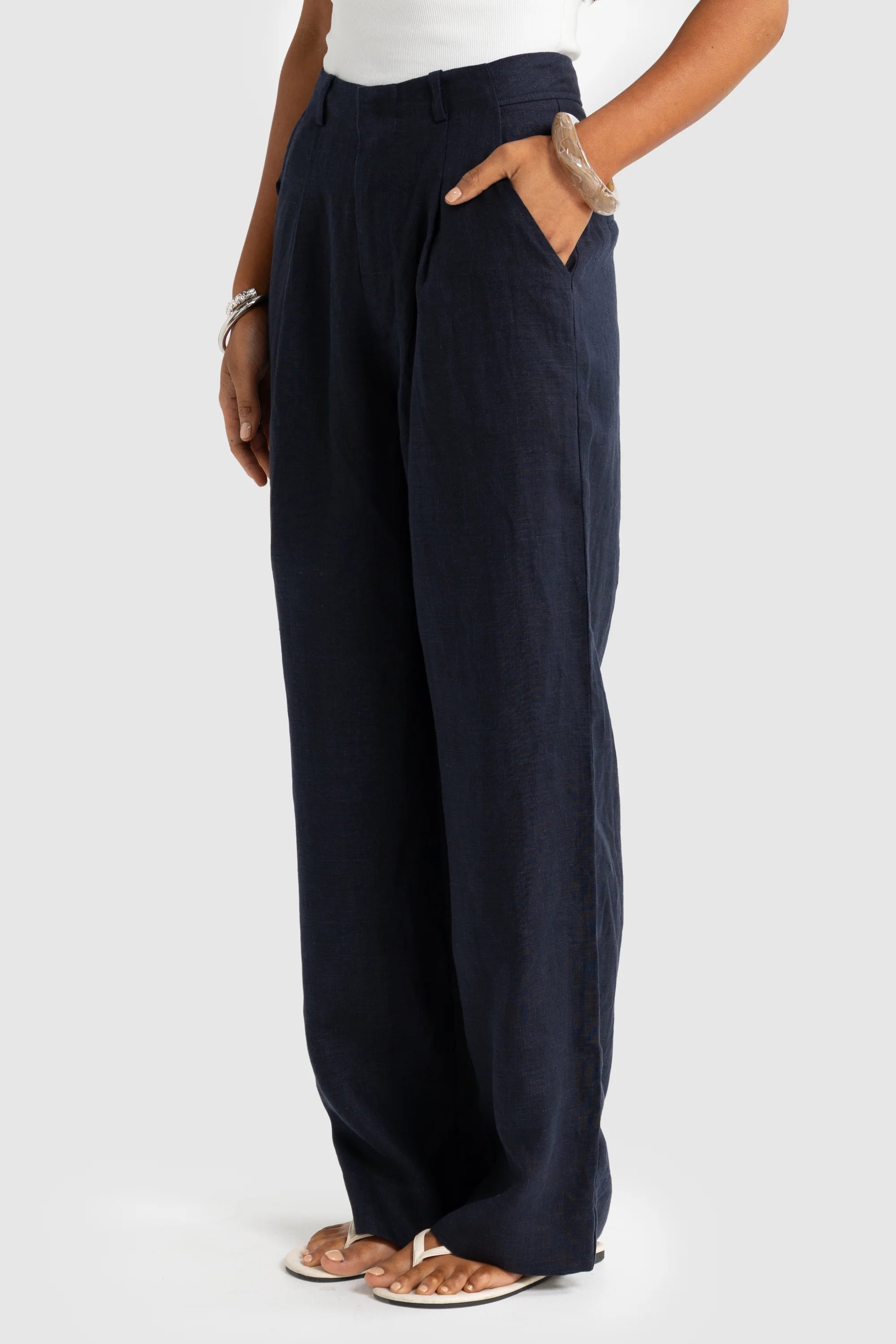 ORTC Savannah Linen Pants - French Navy