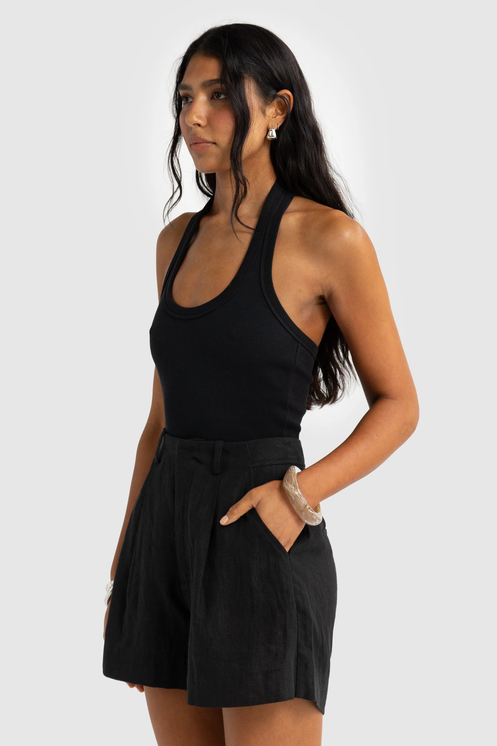 ORTC Savannah Linen Shorts - Black