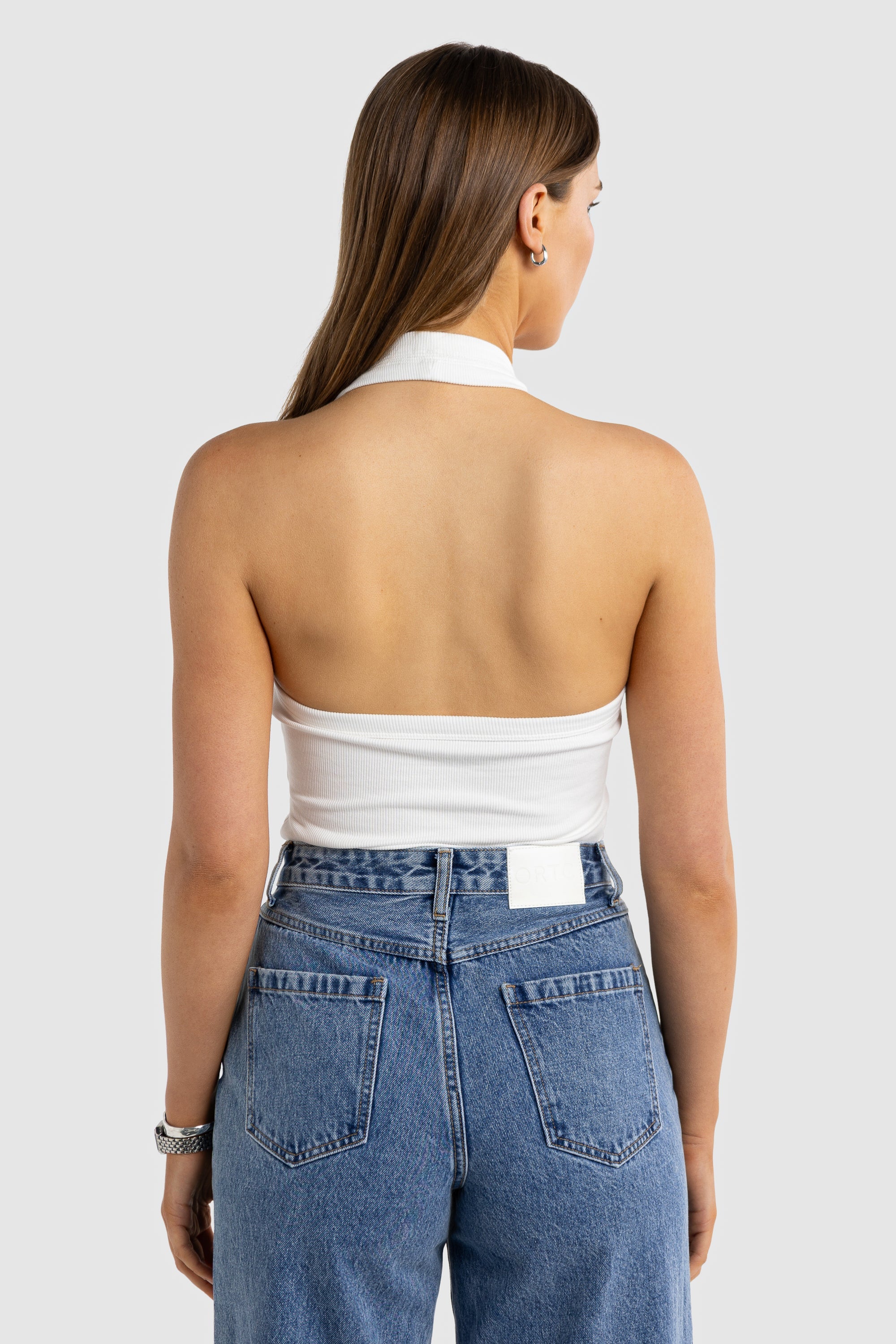 ORTC Sunday V Neck Halter Tank - White