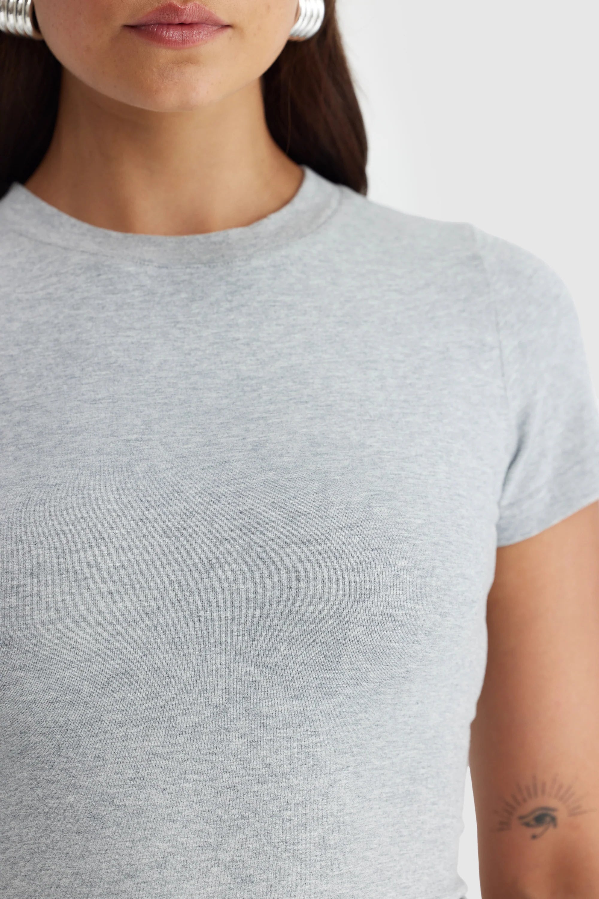 ORTC Evie Fitted T Shirt - Grey Marle