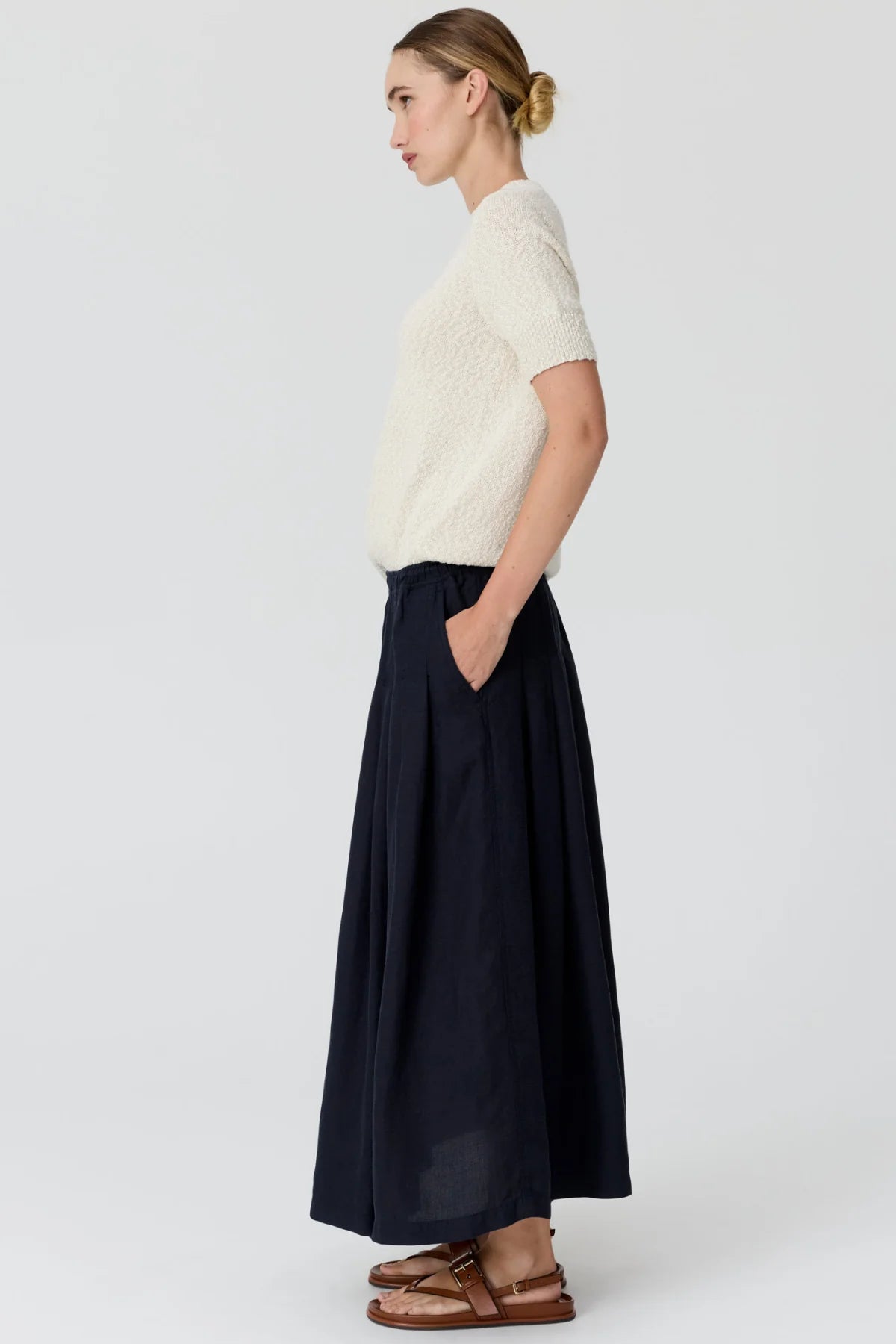 POL Cedar Lurex Knit Top - Chalk/Silver