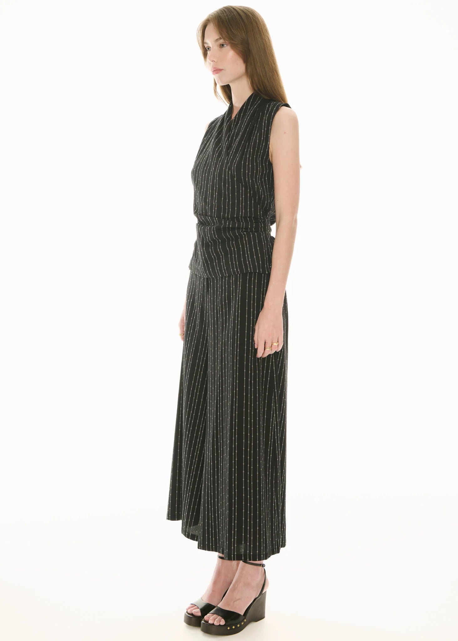 POL Chelsea Wide Leg Pant - Stripe