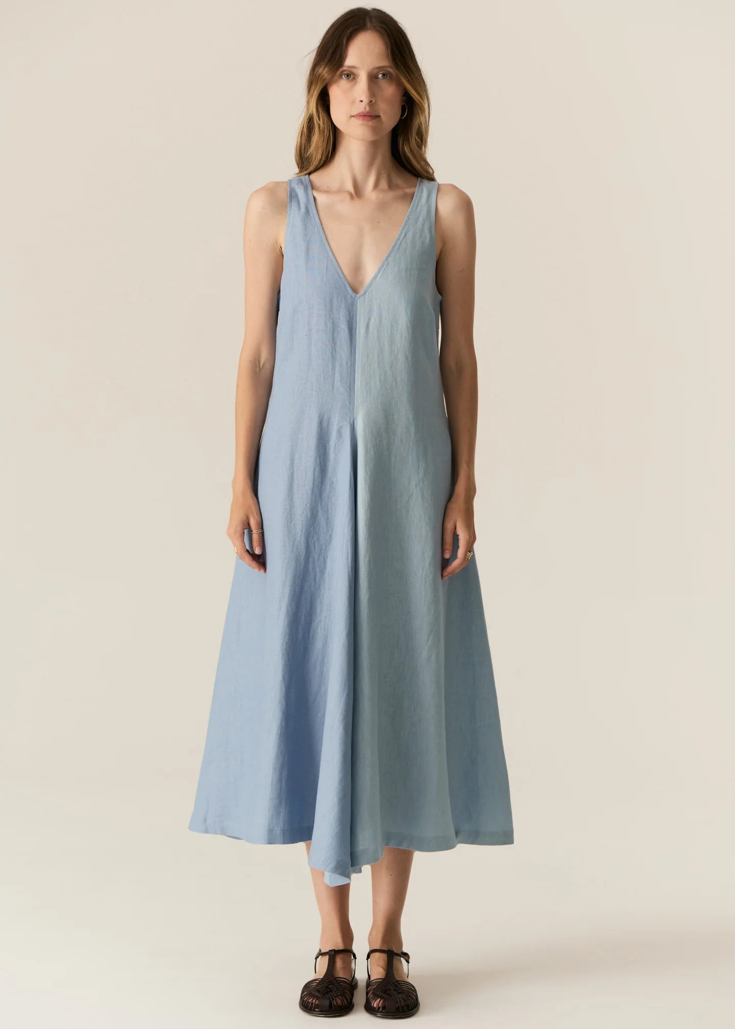 Pol Saga Two Tone Dress - Blue/Light Blue