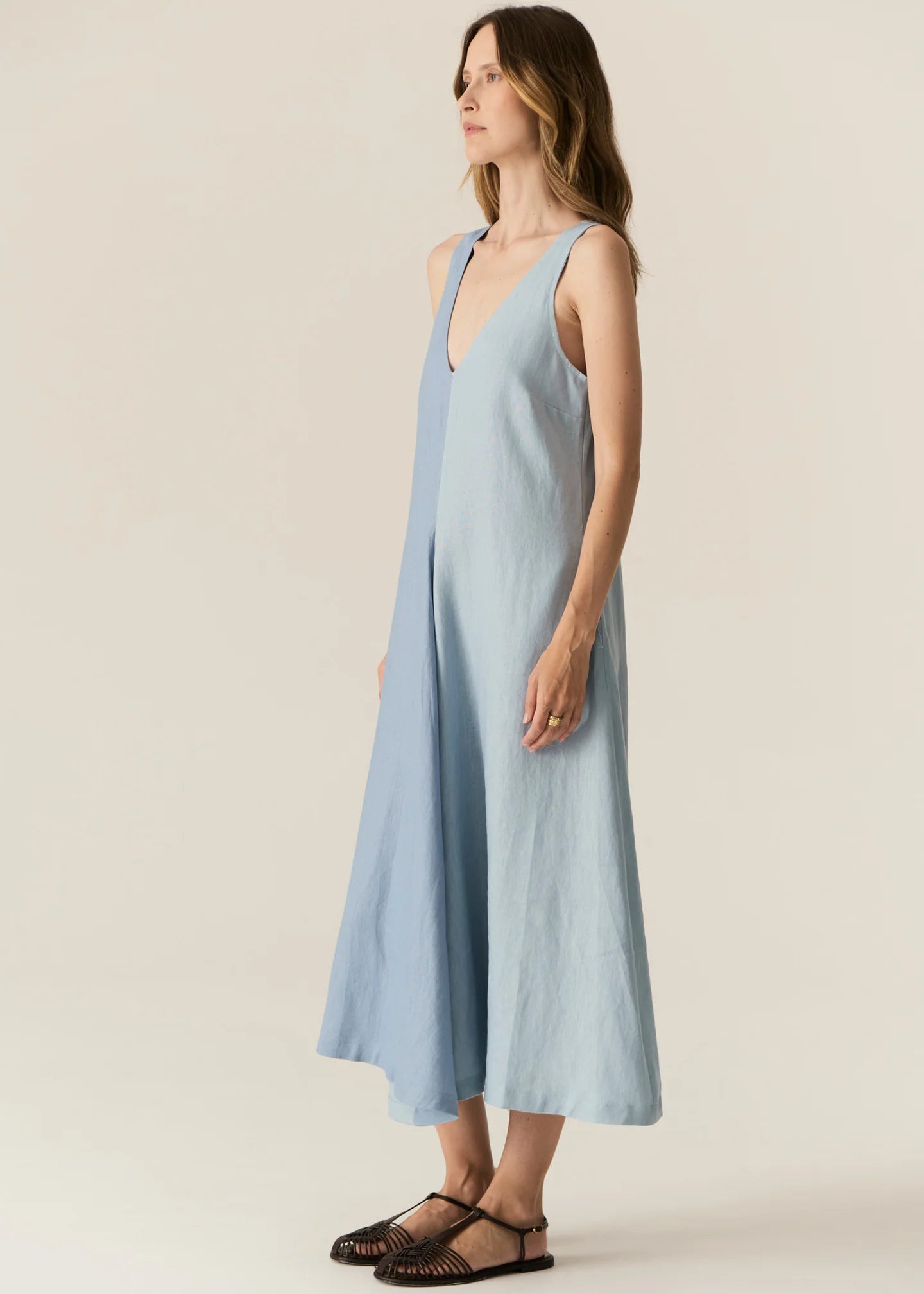 Pol Saga Two Tone Dress - Blue/Light Blue