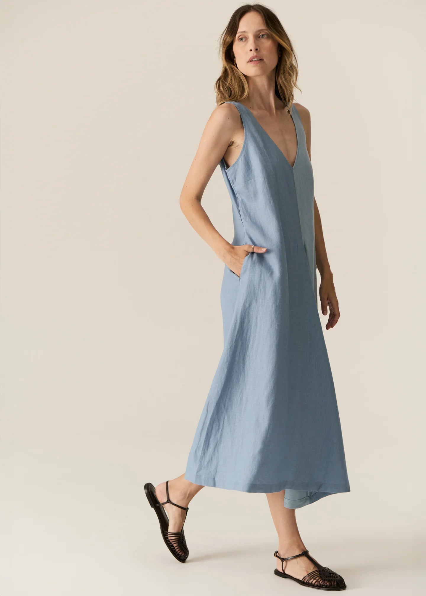 Pol Saga Two Tone Dress - Blue/Light Blue