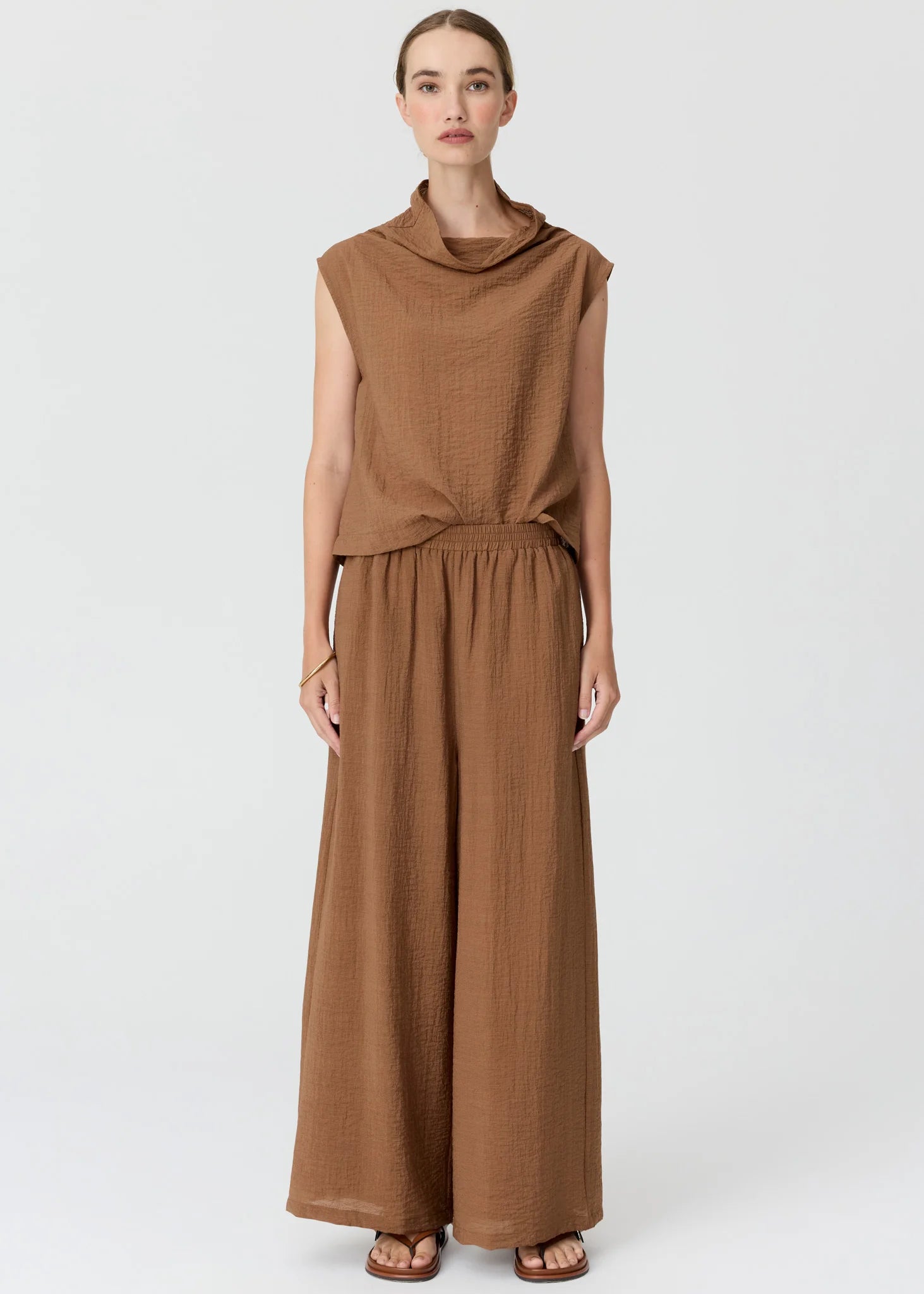 POL Fennel Cowl Neck Top - Ginger