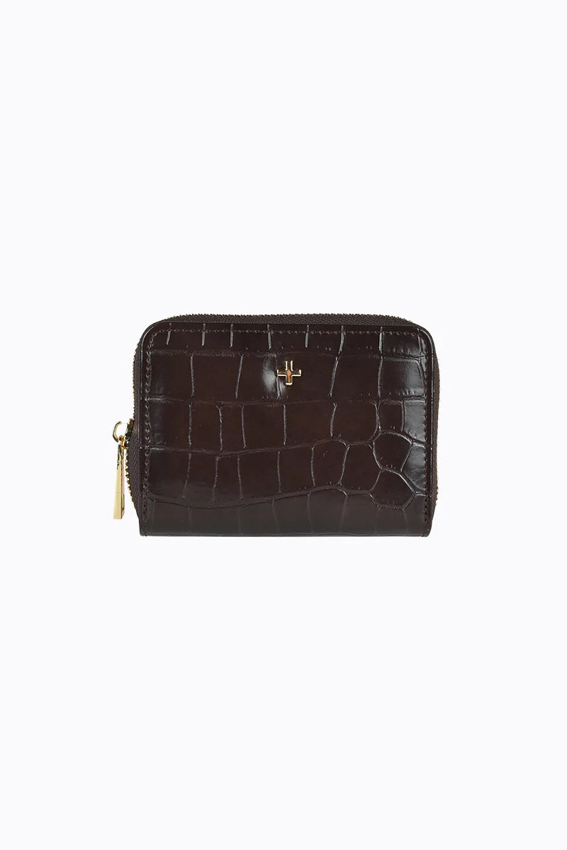 Peta + Jain Benjie Wallet - Choc Croc/Gold
