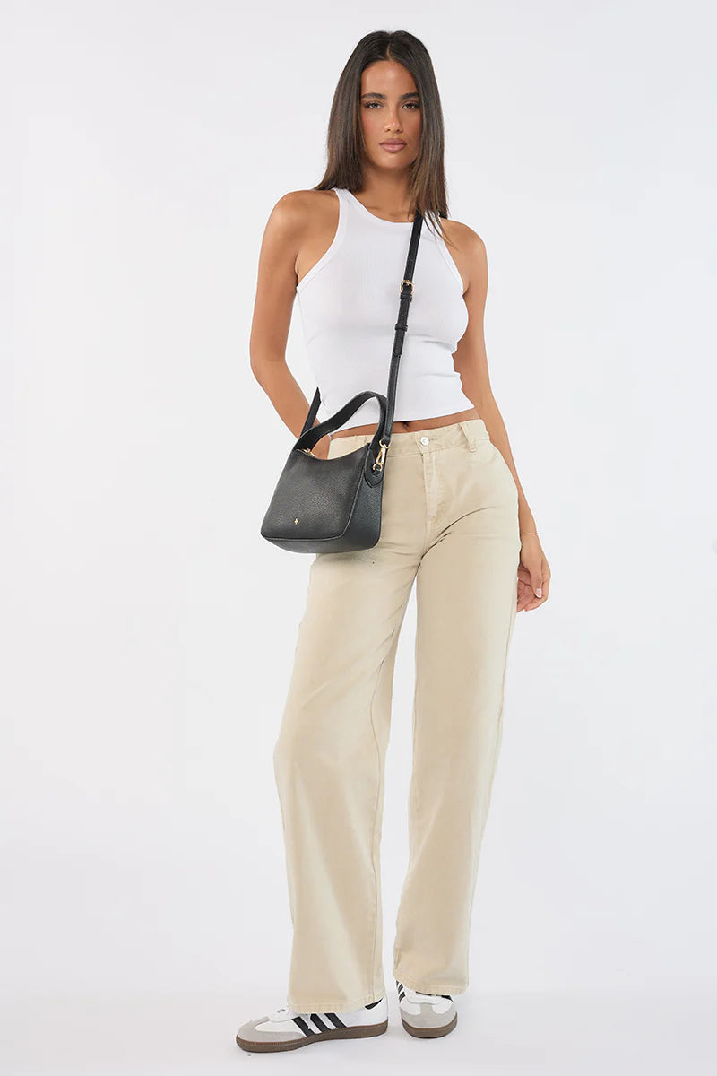 Peta + Jain Gwenie Shoulder Bag - Black Pebble/Gold