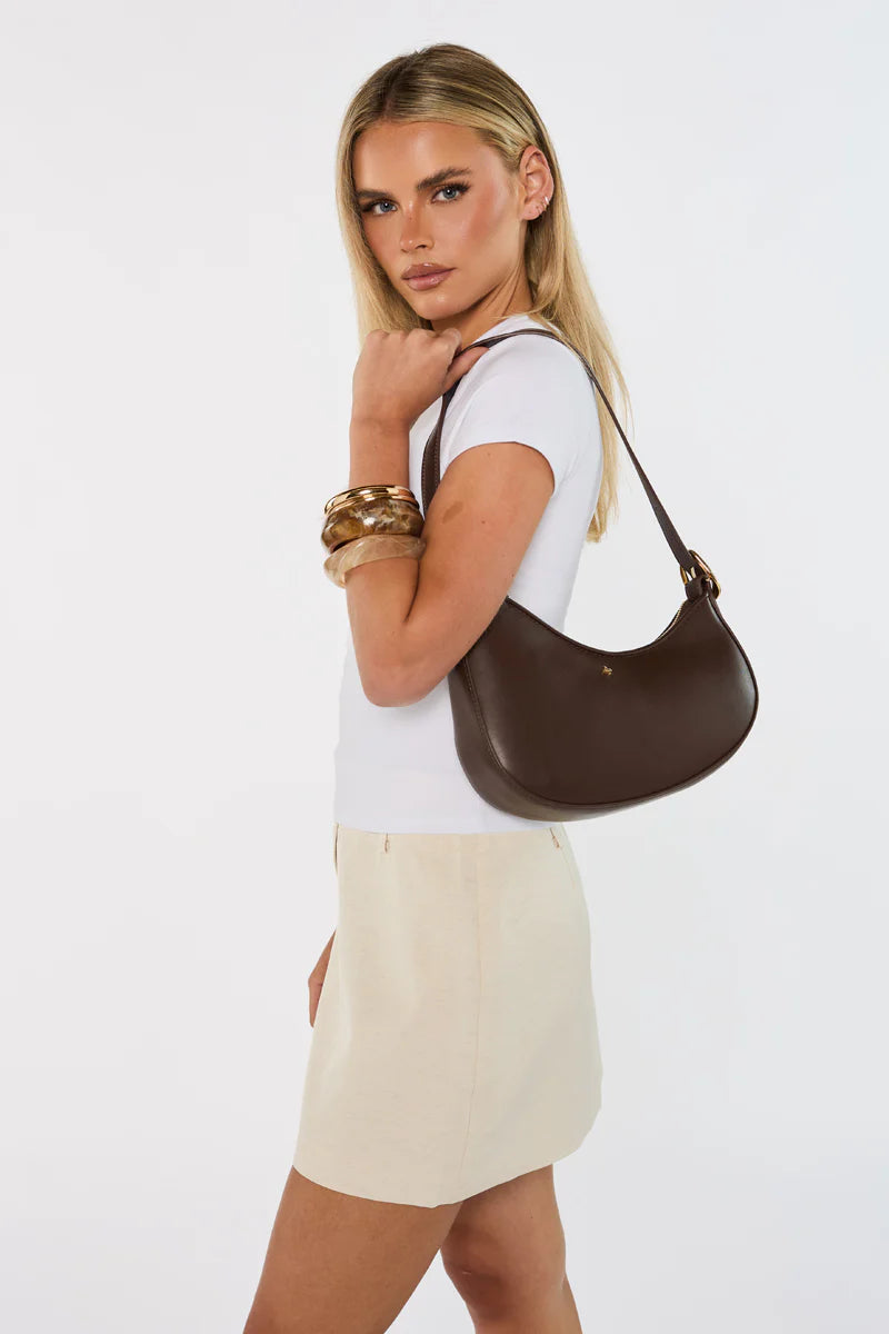 Peta + Jain Cinder Shoulder Bag - Choc/Gold