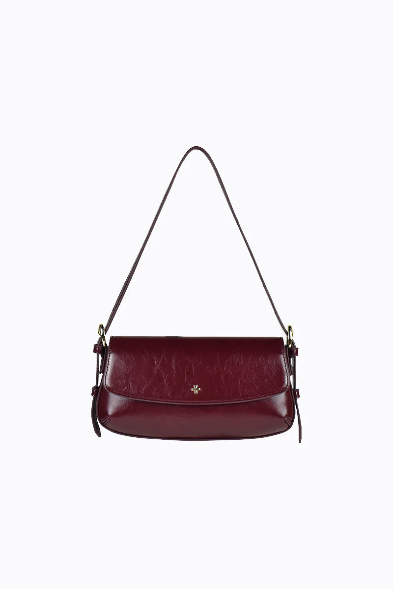 Peta + Jain Hailee Flapover Shoulder Bag - Berry Shine/Gold