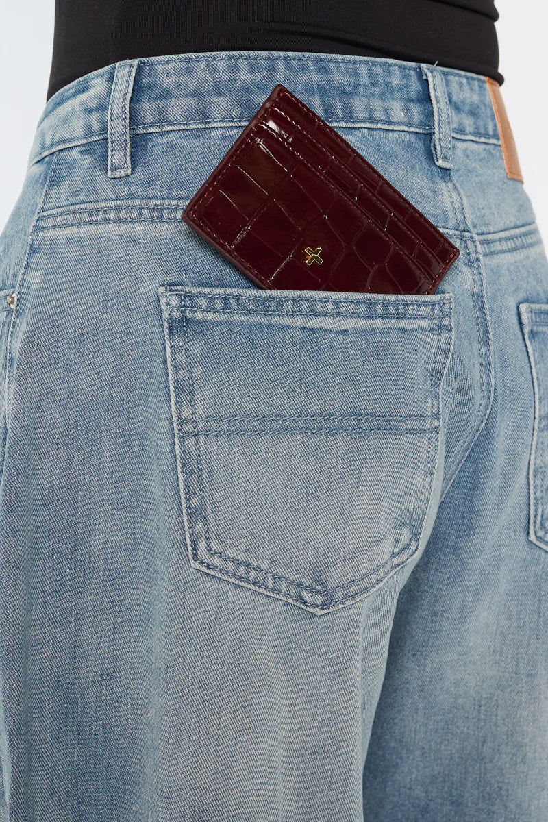Peta + Jain Izzy Card Holder - Berry/Croc