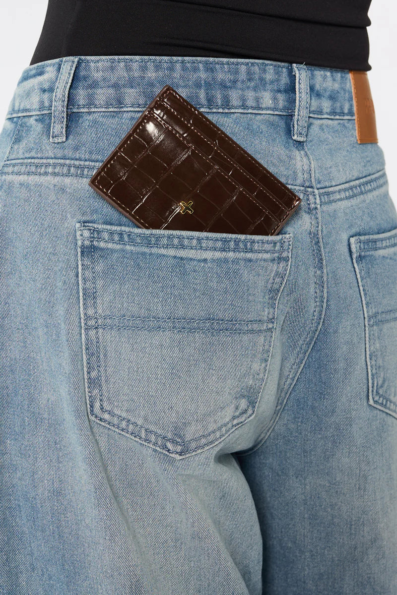 Peta + Jain Izzy Card Holder - Choc/Croc