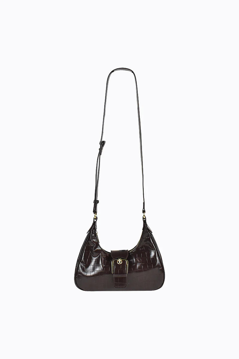 Peta + Jain Millie Scoop Shoulder Bag - Choc Croc/Gold