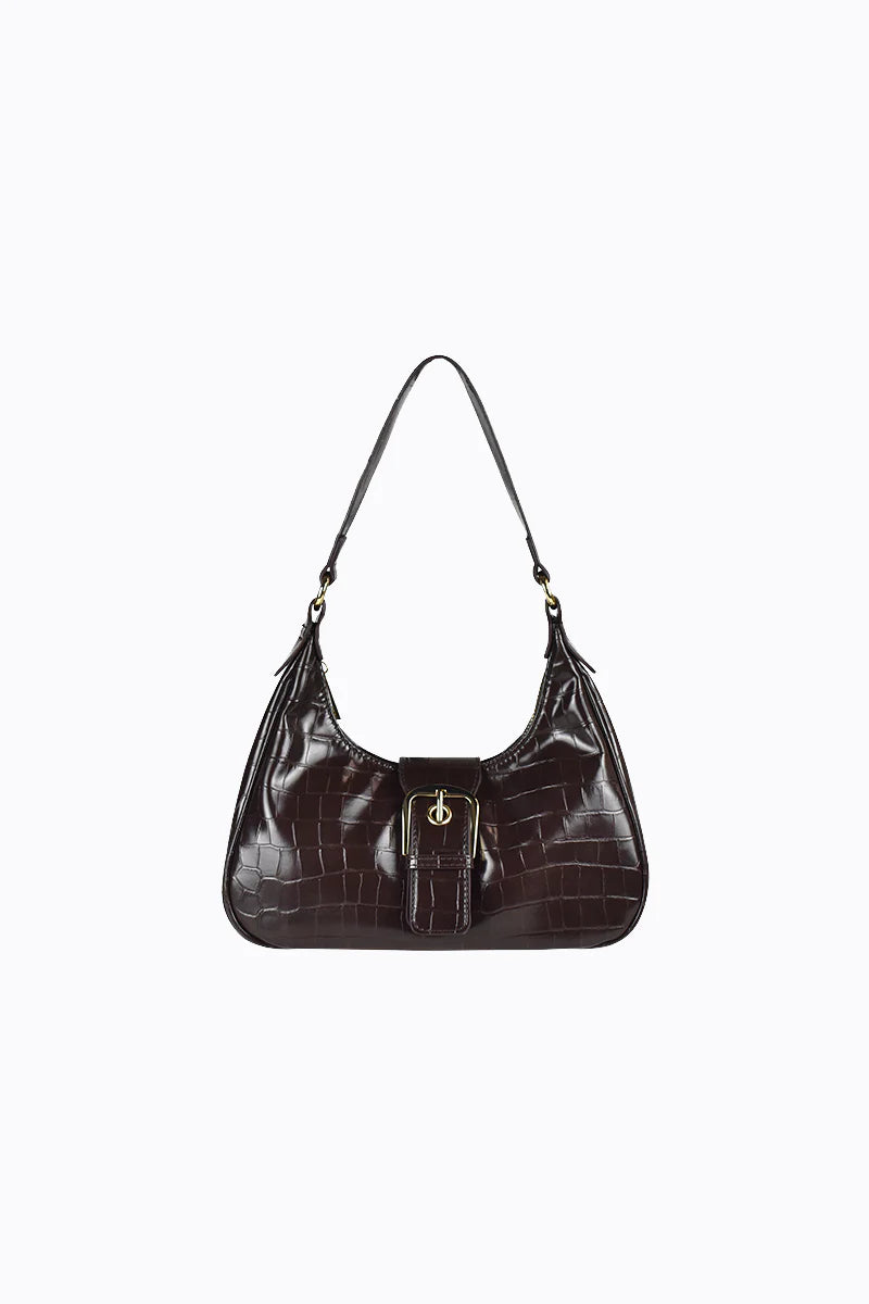Peta + Jain Millie Scoop Shoulder Bag - Choc Croc/Gold