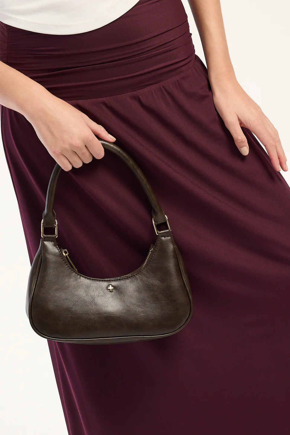 Peta + Jain Violet Shoulder Bag - Choc/Gold