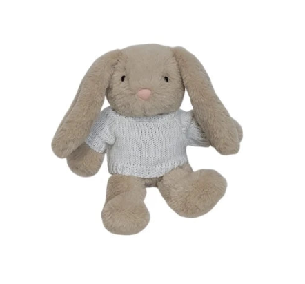 Petite Vous Plush Beau Bunny with Jumper - Latte