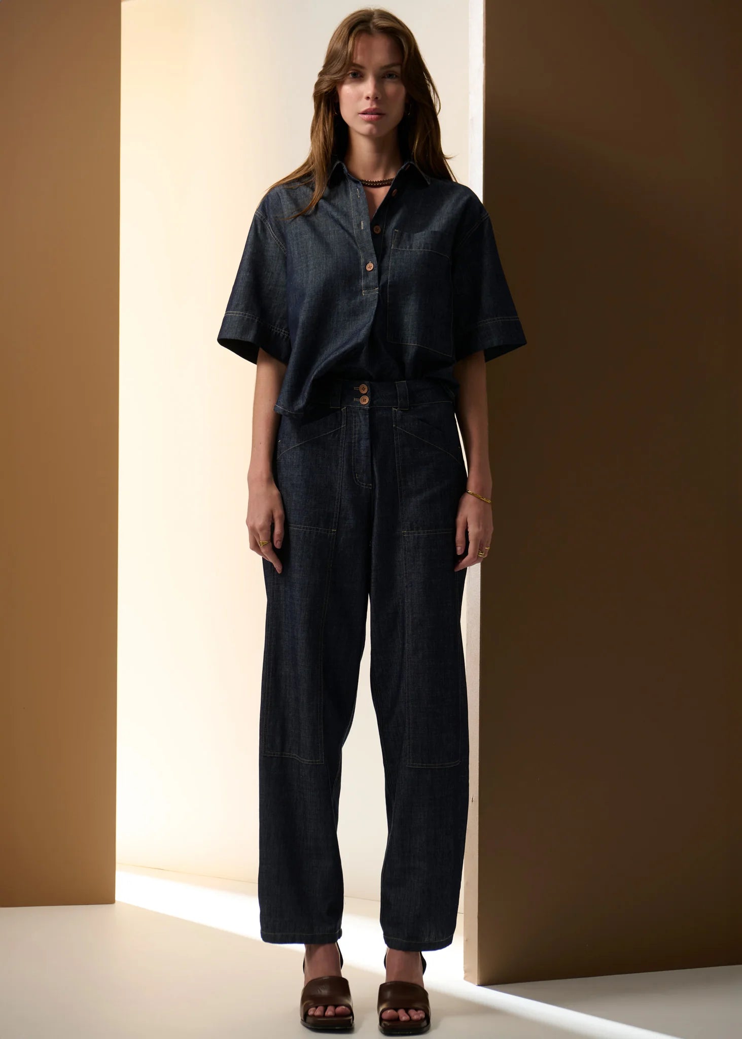 POL Muhle Barrel Pant - Indigo
