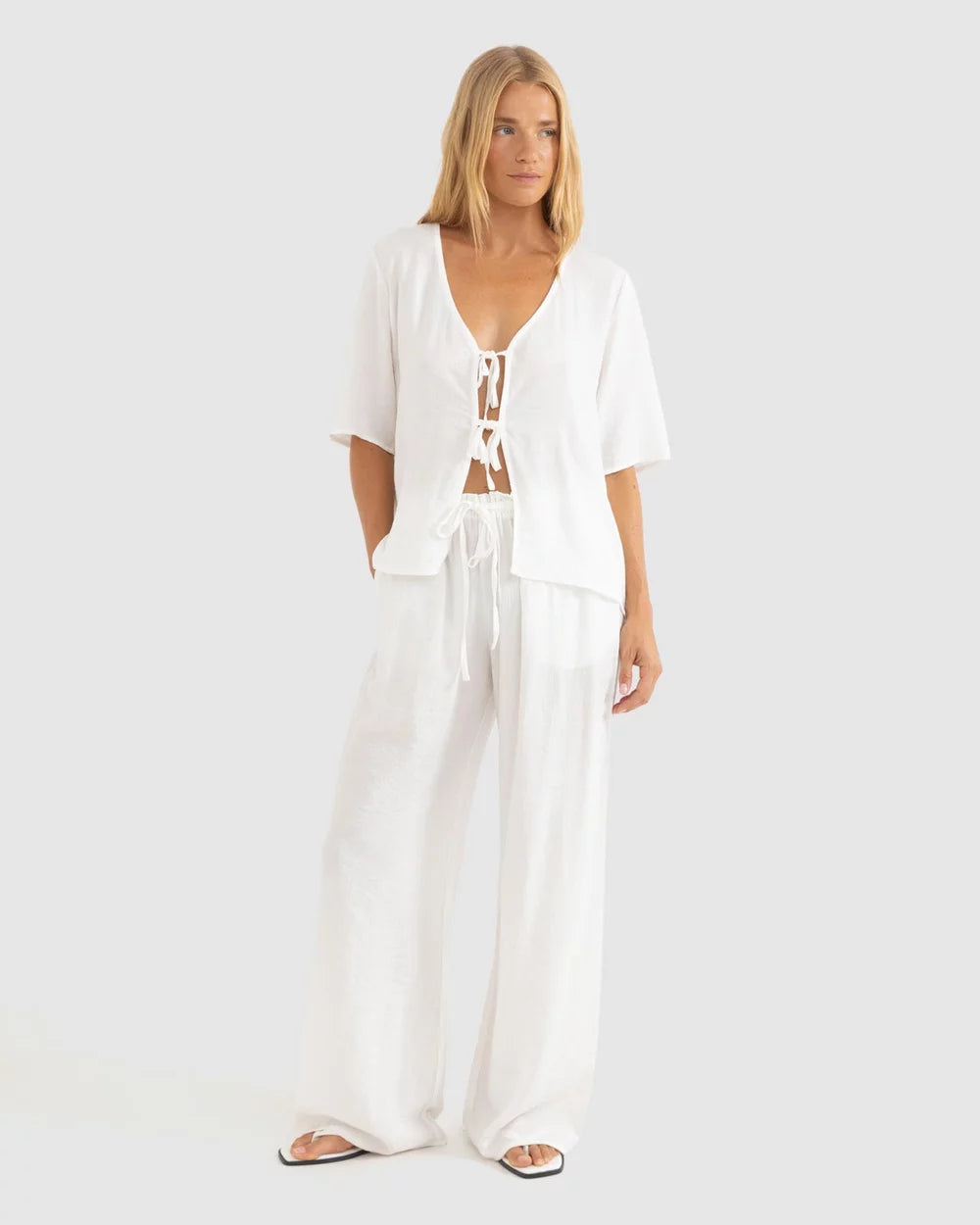 Rhythm Airlie Short Sleeve Top - White