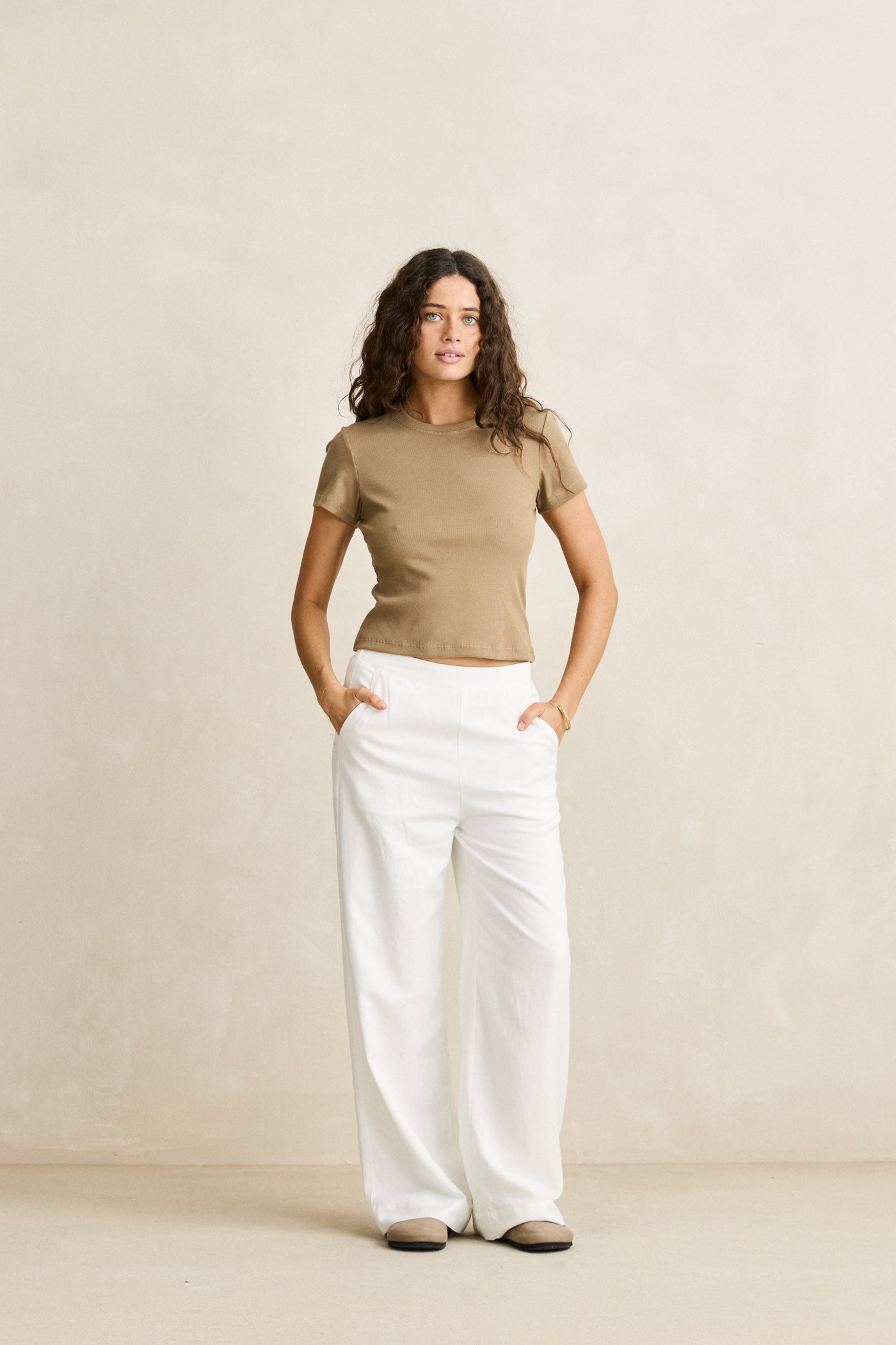 Rhythm Essential Wide Leg Pant - White